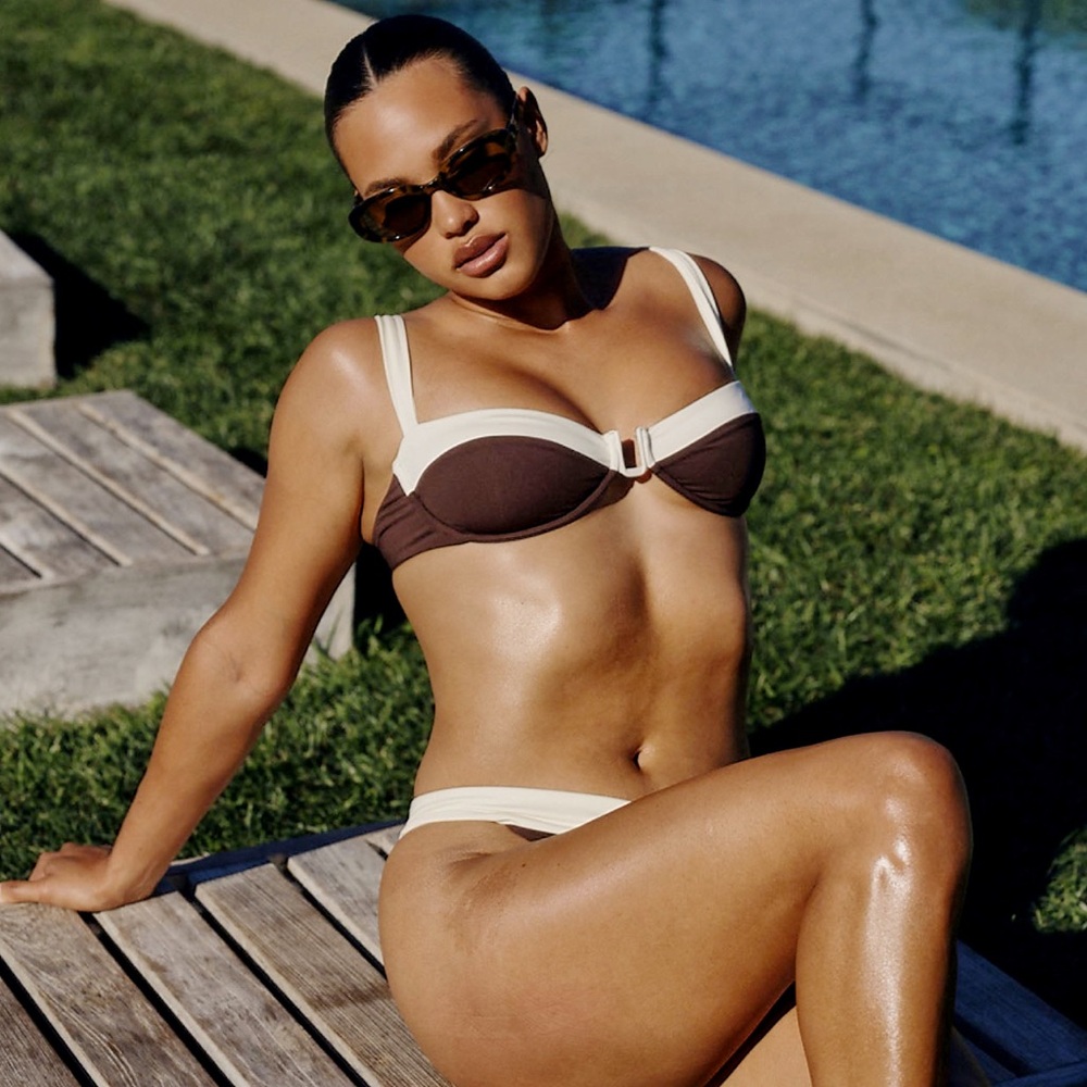Monday Swimwear Brown and Cream Two-Tone Bikini